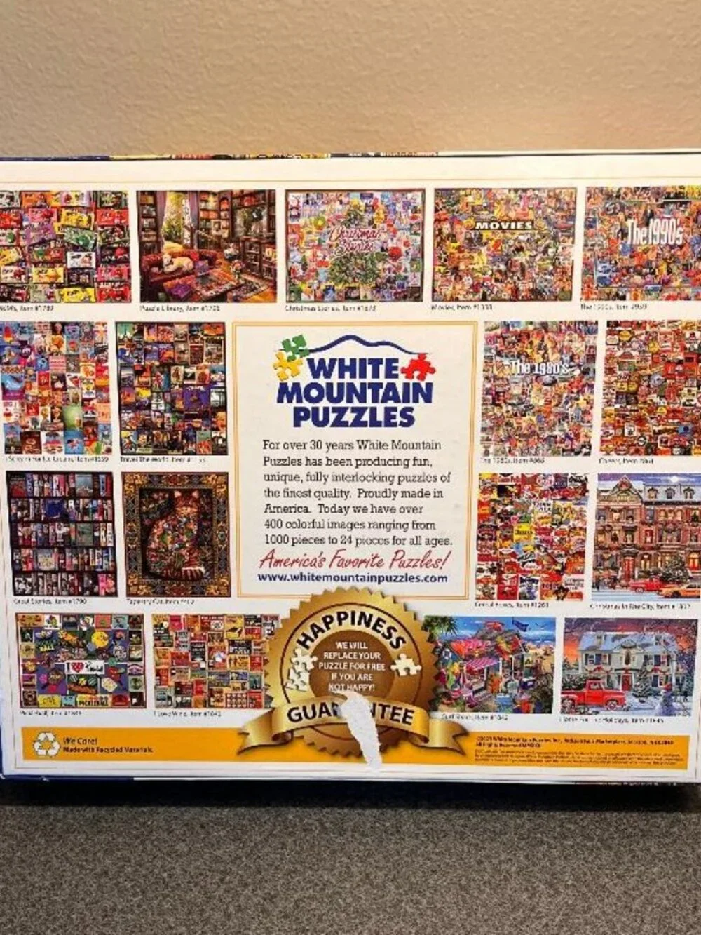 White Mountain Classic Food Combos Puzzle 1000 Large Piece Complete + Poster